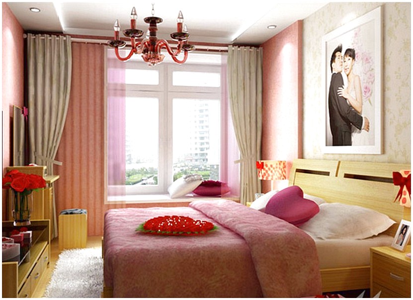 Gam màu hồng tím kết hợp cùng nội thất đồ gỗ.