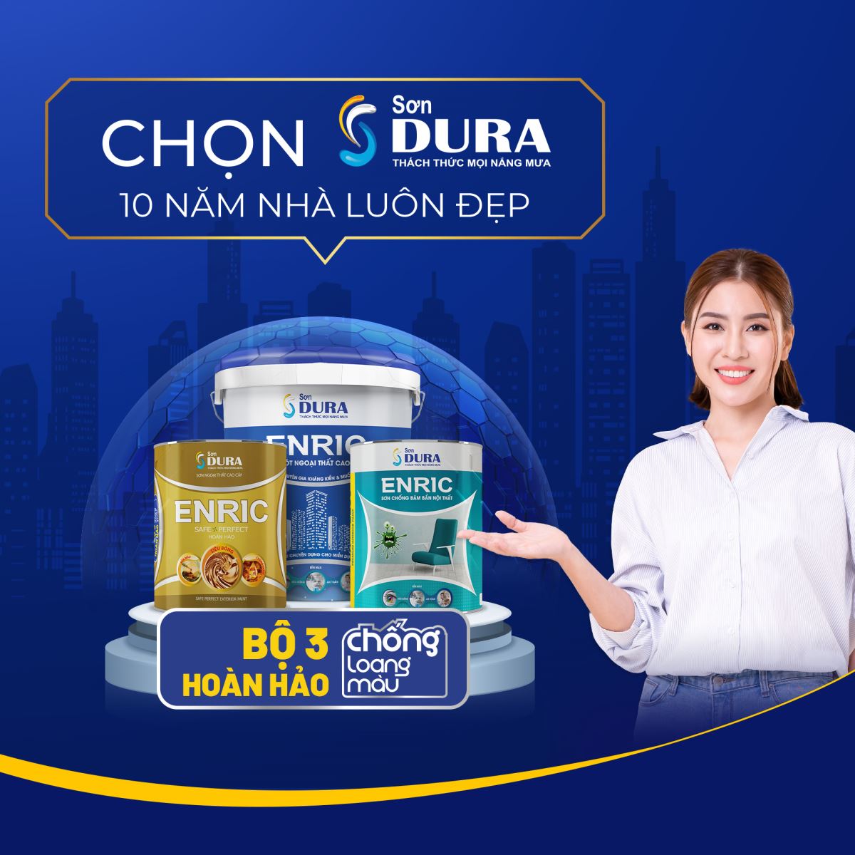 BỘ 3 HOÀN HẢO - CHỐNG LOANG MÀU - 10 NĂM NHÀ LUÔN ĐẸP 