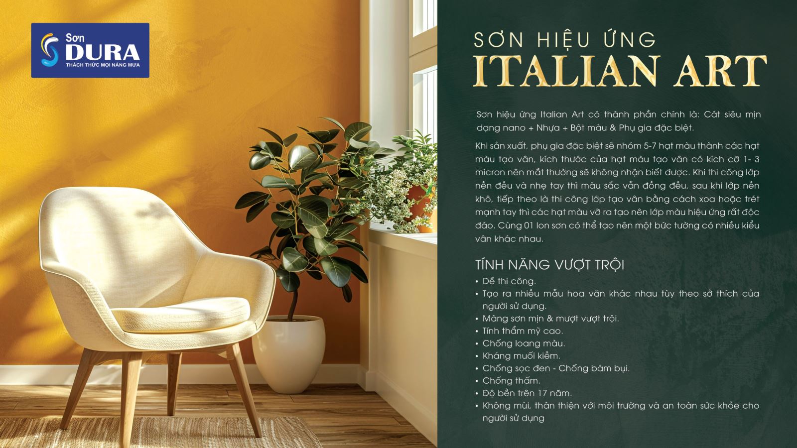 Tính năng vượt trội của sơn hiệu ứng Italian Art từ Sơn Dura