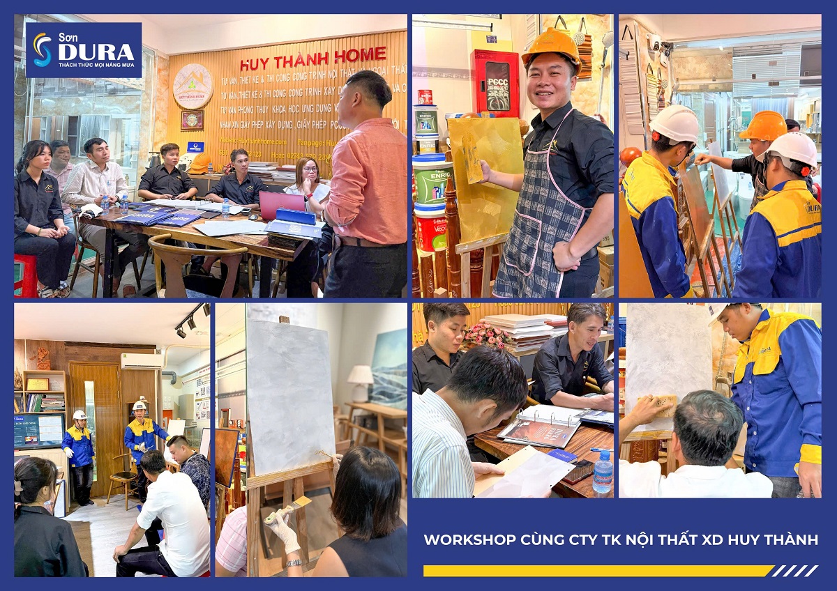 workshop thi công sơn hiệu ứng tại huy thành home