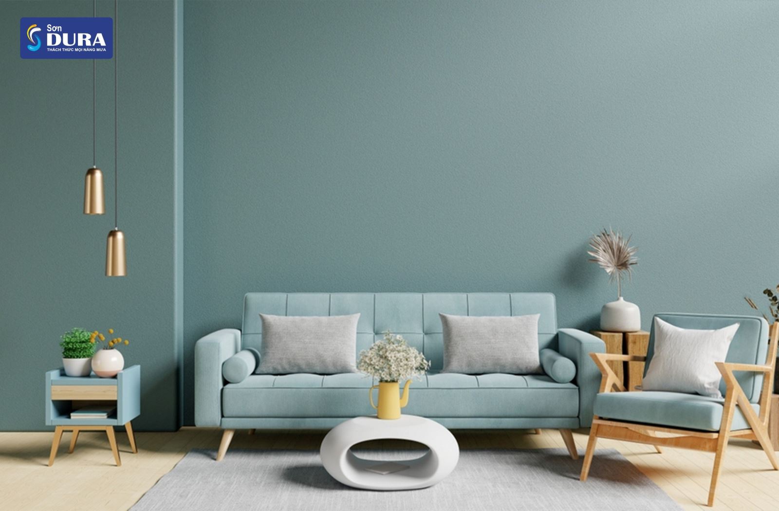 Phối màu sơn phòng khách theo phong cách hiện đại
